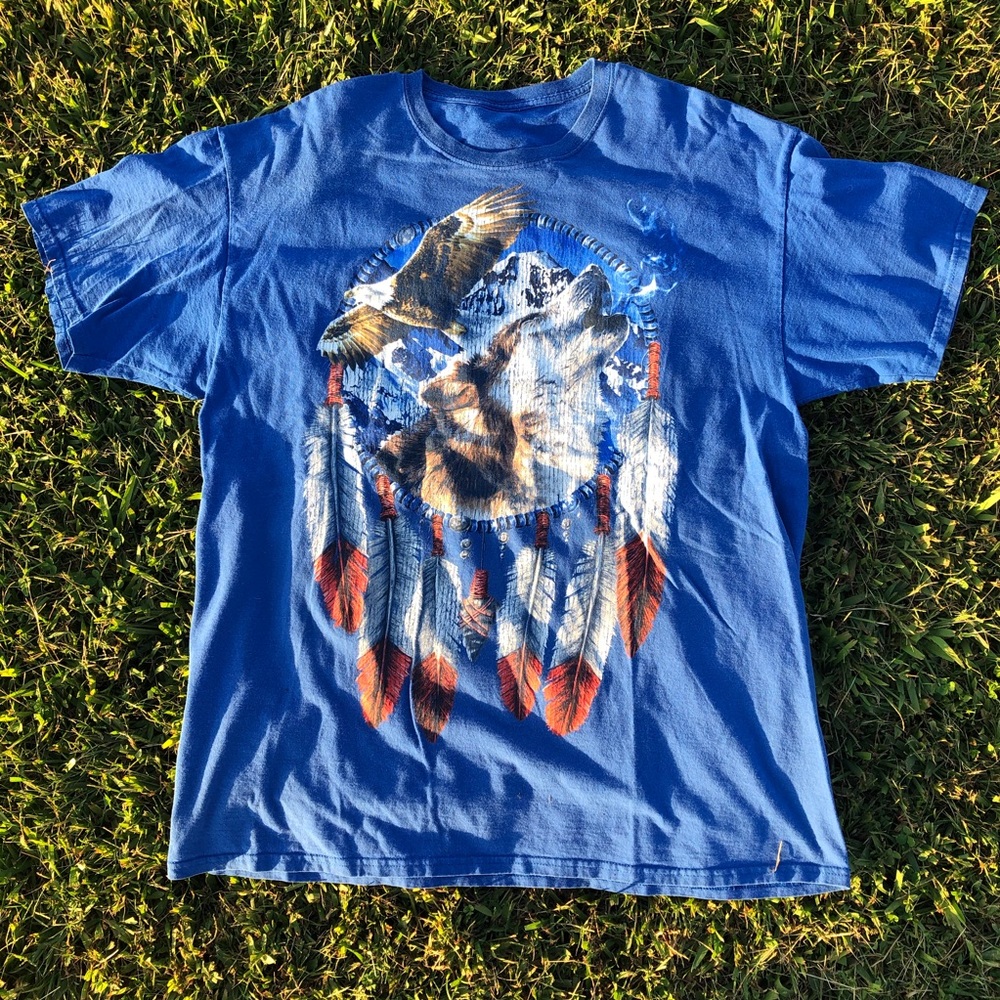 Vintage Y2K Wolf Graphic Shirt M